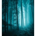 thumbnail image 3 of Ambesonne Teal Duvet Cover Sets, Foggy Dark Country Forest, 2-Queen, Teal, 3 of 7