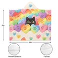thumbnail image 3 of Cute Rainbow Black Cat Wearable Blanket Hoodies for Women Men Adults Cat Lovers Soft Lightweight Lovely Paw Peeking Cats Hooded Blankets for Home Bed Decor 50x60 Inch, 3 of 5