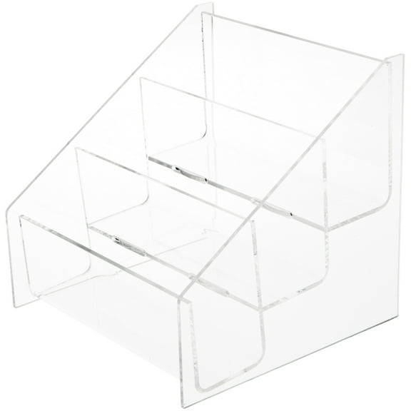Plymor Clear Acrylic 3-Level Postcard Literature Rack (Countertop), Fits 5.8" x 4.1" Items