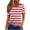 Red, variant on Staron Striped T-Shirts for Women Summer Print Tee Round Neck Short Sleeve Casual Loose Vacation Beach Travel Basic Top, Yellow M