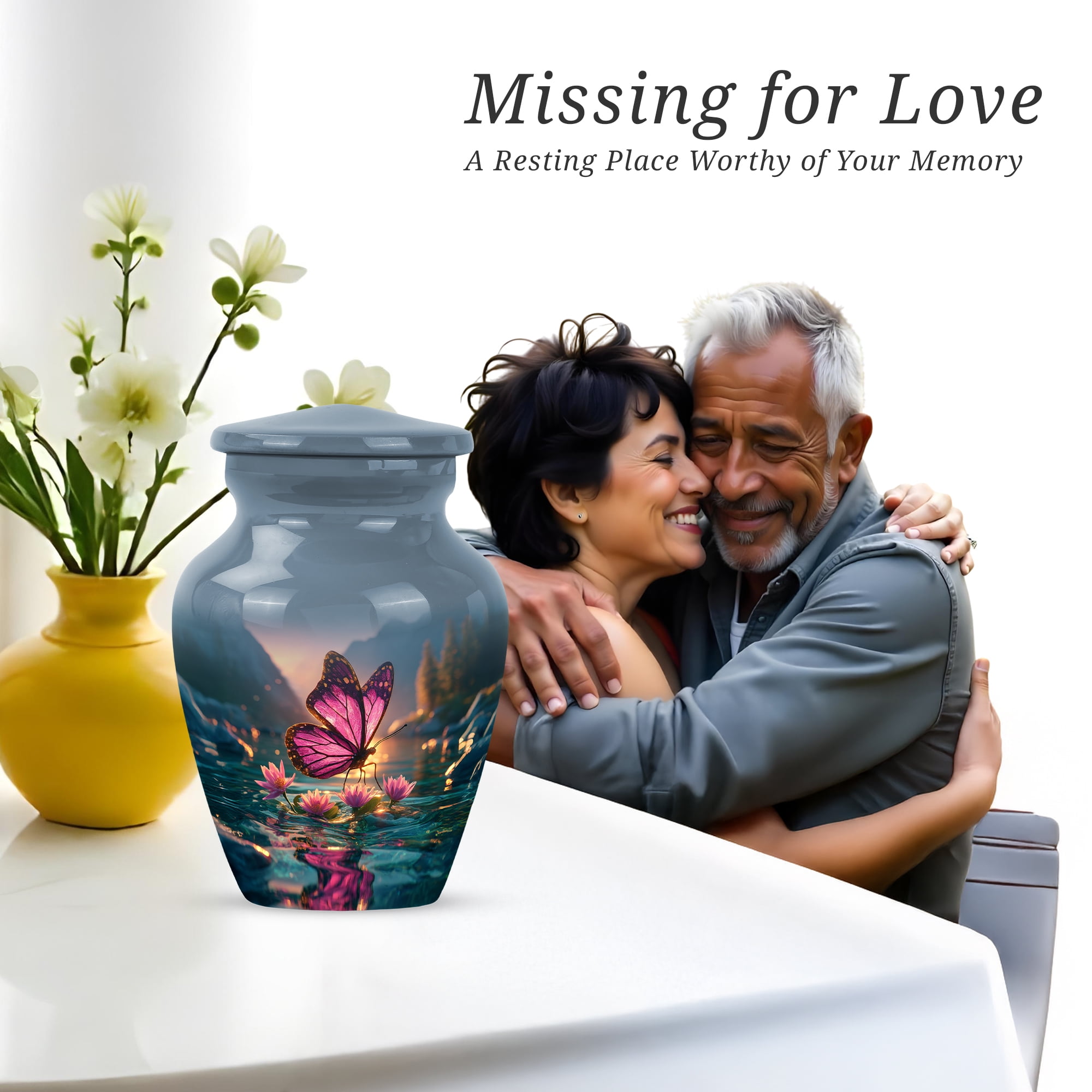 Butterfly Cremation Urns For Human Ashes Adult Male Small - Blue Mini Urns For Male And Female - Purple Urn For Human Ashes - Small Keepsake Urns For Ashes Adult Mother, 3 Inch