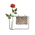 thumbnail image 1 of Leopard Feather Design Artificial Rose Flower Hanging Vases Decoration Bottle, 1 of 3