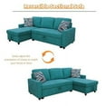 thumbnail image 3 of Ainehome Convertible Sectional Sofa Sleeper with Storage Chaise - 2 in 1 L-Shaped Futon Sofa Couch with Fabric Upholstery for Living Room, Green, 3 of 8