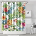 thumbnail image 2 of Palm Leaf and Exotic Flowers Shower Curtain 72x84 Inch Waterproof Bathroom Decor, Vibrant Botanical Print Polyester Fabric with Metal Grommets & 12 Hooks, 2 of 5