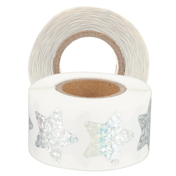 Masteelf Shiny Silver Star Stickers for Decoration Made of Safe Aluminium Film Perfect for Children Reward 2 Rolls