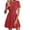 Red(Womens Dresses), variant on Mini Dress for Women Smocked Waist Puff Sleeve V Neck Short Dress Casual Summer A-Line Tiered Dress Cute Party Dress