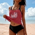 thumbnail image 2 of Floleo Women Floral Print Swimsuit With Removable Chest Cushion Loose Suitable Drawstring High Cut Plan Comfortable Stretchy Swimwear For Beach Pool Vacation Summer(Wine,L), 2 of 4