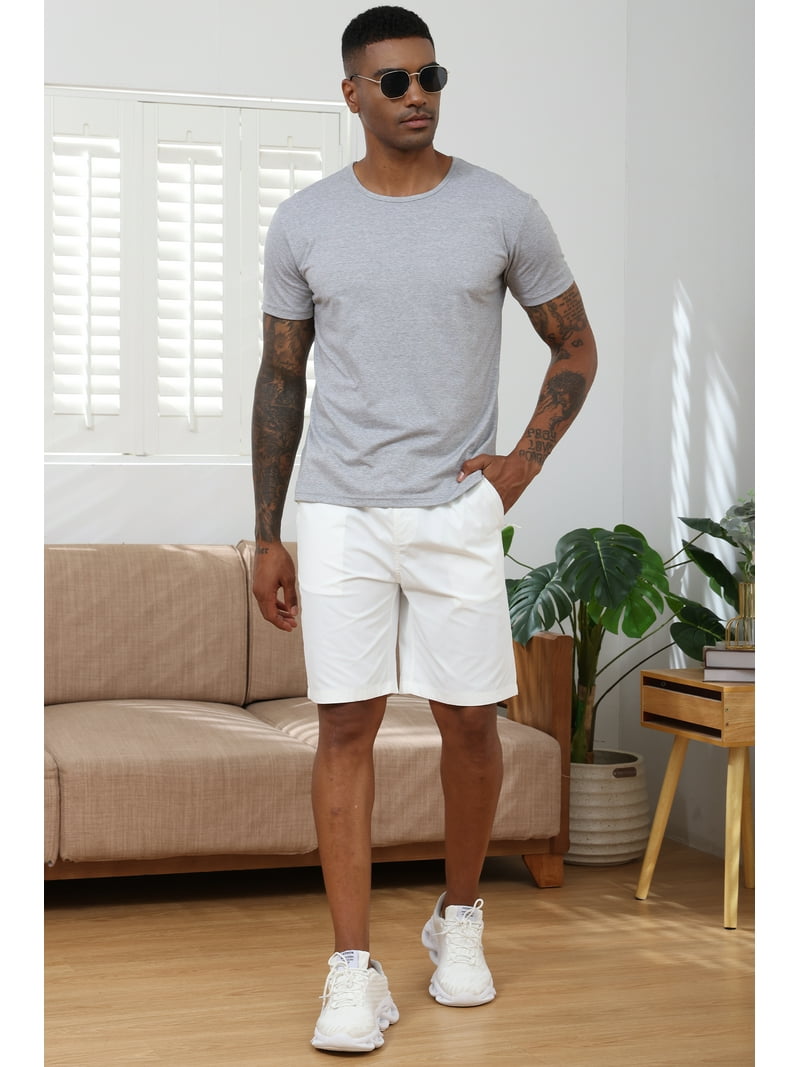 QPNGRP Men's Zipper Pocket Quick Dry Shorts Drawstring Elastic