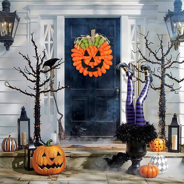 Guirnalda de calabaza para colgar en la pared de Halloween, decoración de fiesta y Festival de fantasmas de otoño JShteea El nuevo