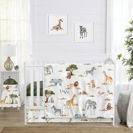UPC: 0846480093824 | Jungle 4 Piece Brushed Microfiber Crib Bedding Set by Sweet Jojo Designs