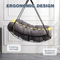 thumbnail image 3 of UHOMEPRO Hammock Chair Swing, Comfy Hanging Rope Swing Chair with Waterproof Cushion, Cotton Swivel Hammock Chair Swing Seat with Anti-Slip Safety Rings for Yard Bedroom Patio Porch Outdoor, Gray, 3 of 9