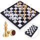 thumbnail image 1 of Juego de mesa de ajedrez para viajes - Pieza de ajedrez magnética con tablero portátil/plegable - Juguetes educativos para niños/adultos - Pieza de ajedrez dorada/plateada - Regalo de juego tradicion, 1 of 5