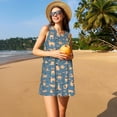 thumbnail image 3 of Xecao Robe de Yoga Bouledogue Français pour Femmes Robes d'Été Décontractées Robes de Plage Sans Manches Robe Évasée avec Poches, 3 of 7