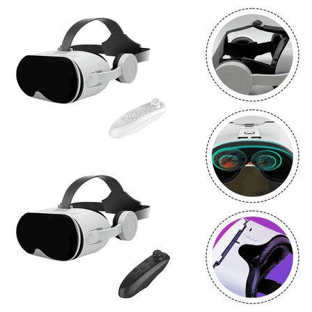 Virtual Reality Headsets to Play Games/Movies for Adults/Kids, 3D VR Glasses Compatible iOS and Android Smartphones 5.5-6.7in, VR Headset Set with Controller
