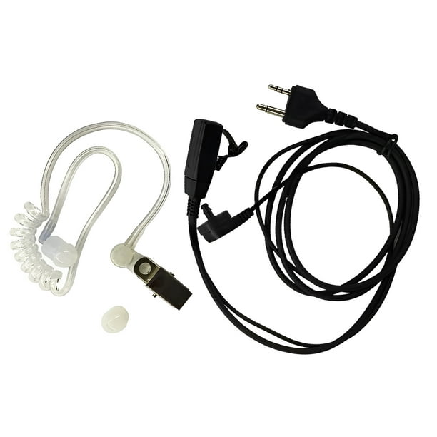 Matsuzay Auriculares de tubo acústico de 2 pines, micrófono PTT para Icom, modelos de 2 pines, Walkie Talkies Cables de audio/vídeo