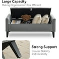 thumbnail image 4 of 47" Velvet Storage Bench, Upholstered Bed Bench with Storage, End of Bed Ottoman with Wooden Legs,Bedside Storage Bench for Bedroom, Living Room, or Entryway, Dark Grey, 4 of 14