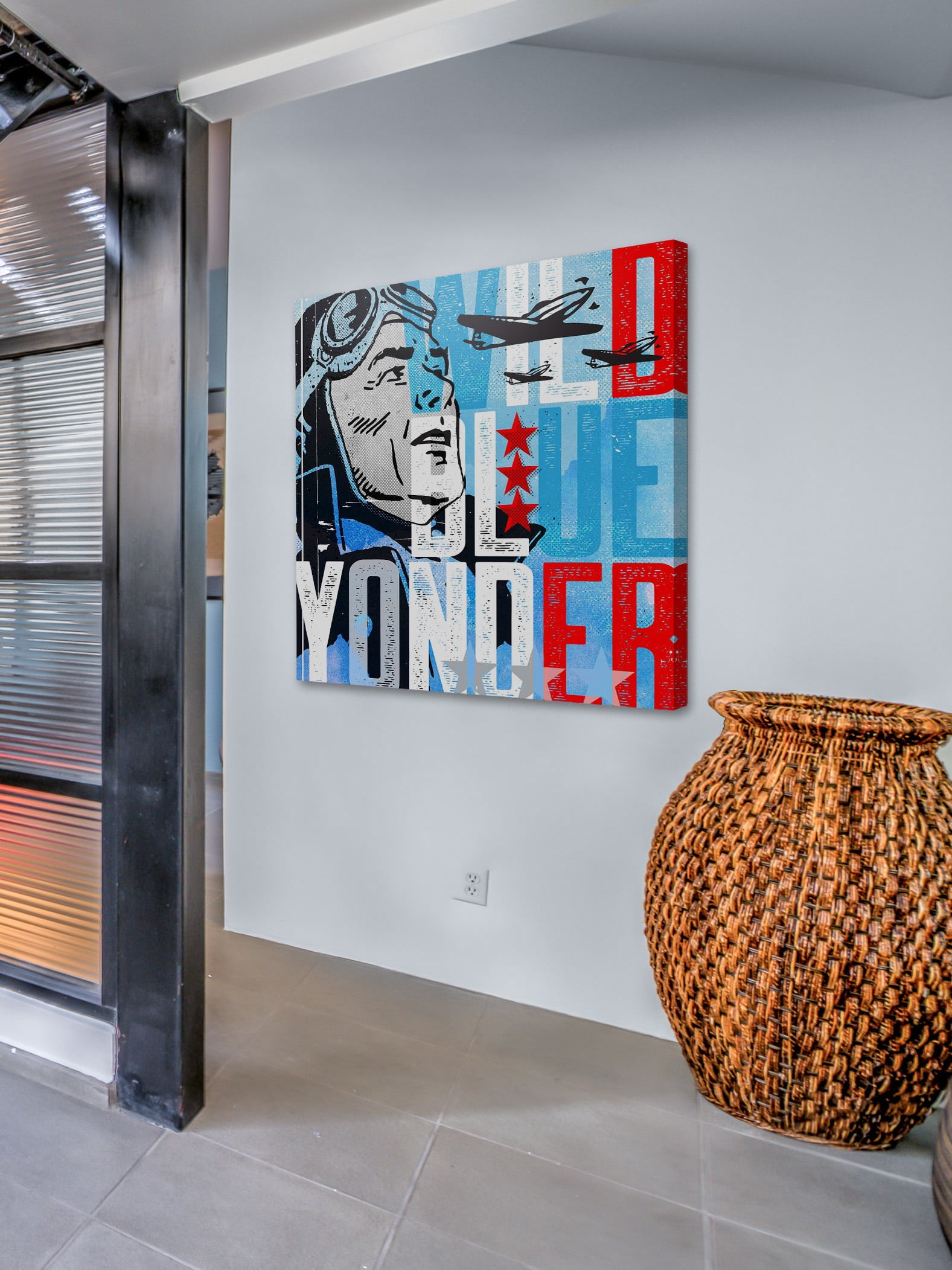 "Wild Blue Yonder Pilot" Painting Print on Wrapped Canvas