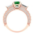 thumbnail image 4 of 2.33 tcw Round Cut Engagement Ring for Women, Simulated Emerald Three-Stone Bridal Promise Ring for Her in 14K Rose Gold, 4 of 6