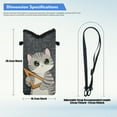thumbnail image 6 of ZIATUBLES Cellphone Crossbody Case Bag Water Resistant Neoprene Phone Pouch Portable Stylish Sleeve Case with Adjustable Strap Phone Bag , Hook and Loop Fastener, 4 X 8 Inch, Math Cat, 6 of 7