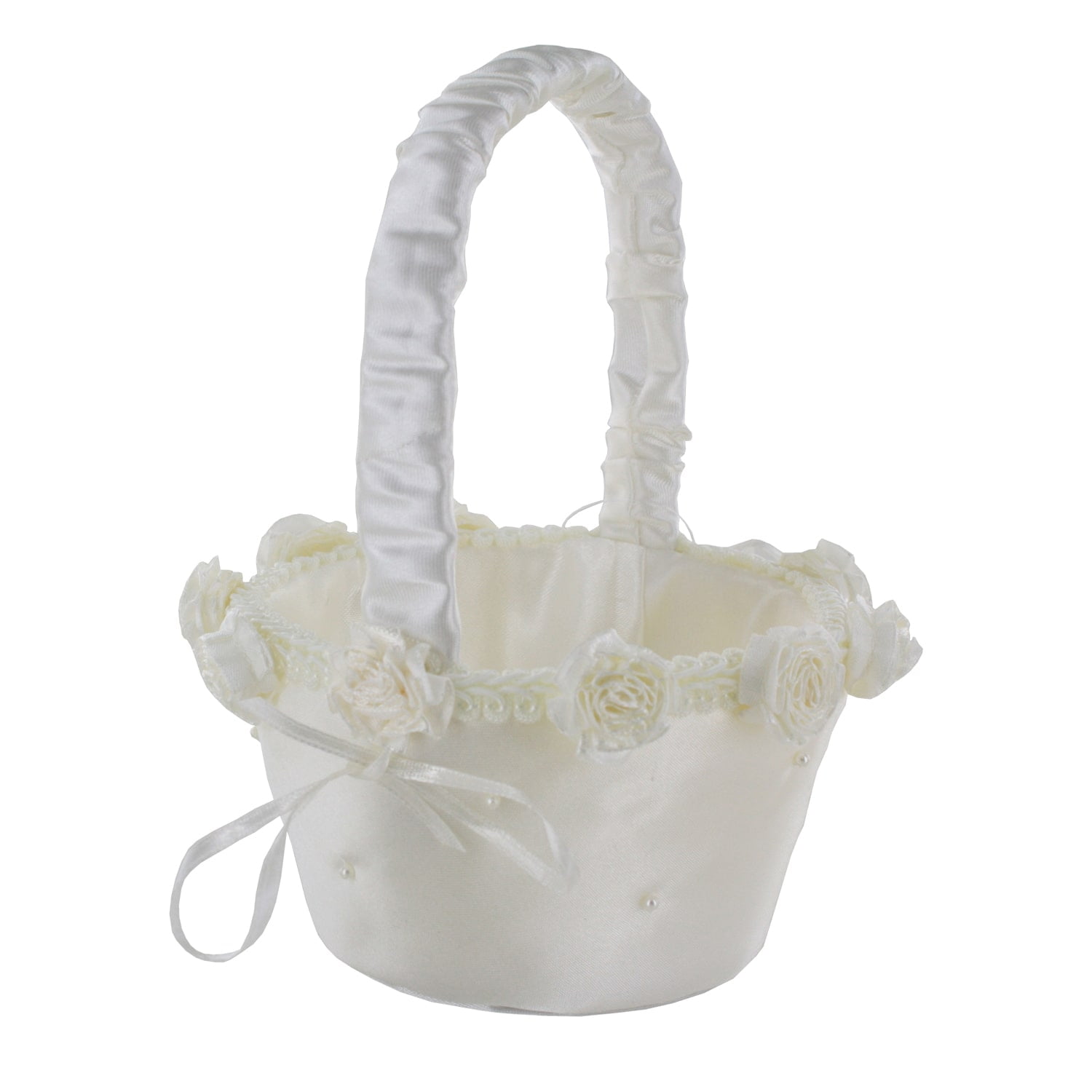 Black n White Wedding girl flower petal basket decoration floral fluer damask 