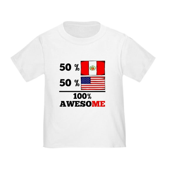 CafePress - Half Peruvian Half American T Shirt - Cute Toddler T-Shirt, 100% Cotton