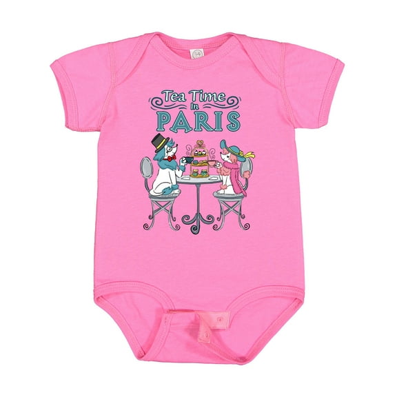 Inktastic Tea Time in Paris-Colorful French Poodles Boys or Girls Baby Bodysuit