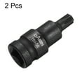 thumbnail image 3 of Uxcell 2pcs T50 Torx Bit Socket 55mm/2.17" Length 1/2" Square Drive Star 6 Point Extension Impact Bit Power Nut Driver Set S2 Steel Socket Ratchet Wrench Bits, Black, 3 of 7