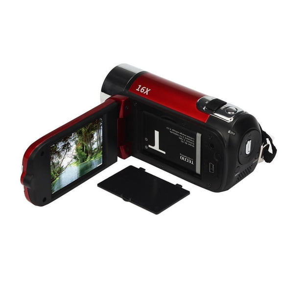 Bearachild Cámara de vídeo Digital de mano DV con micrófono, videocámara, electrónica de fotografía para el hogar, accesorios para acampar, Cámaras de vigilancia Enchufe rojo del Reino Unido
