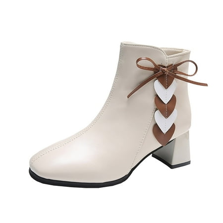 

Women Block Heels Shoes Thick Soles Thick Heels Side Zippers Boots Female Fashion British Boots