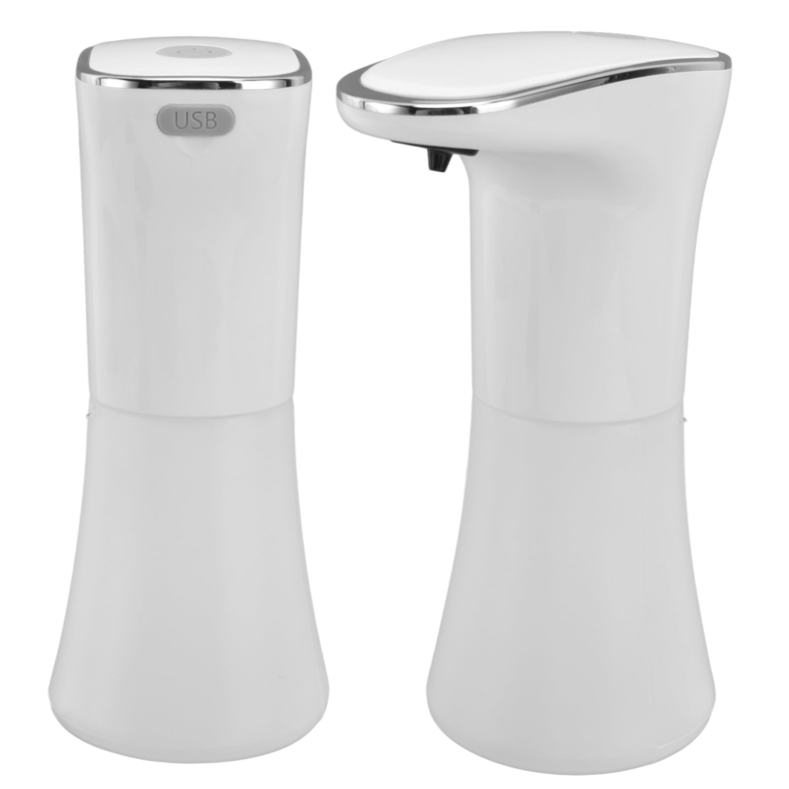YAHHU Automatic Soap Dispenser 13.5 fl oz / 400 ml Touchless Smart Sensor Foam Pump USB Rechargeable Built in 800mAh Battery for Bathroom Hotel Kitchen Countertop Free Standing White Design