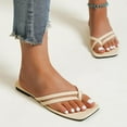 thumbnail image 6 of Anuirheih Clearance Slip on Sandals Women,Women's Flat Shoes Ladies Beach Sandals Summer Non-Slip Causal Slippers Flip Flops(Beige), 6 of 7