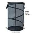 thumbnail image 2 of Collapsible Laundry Basket with Lid Foldable Mesh Hamper with Handles for Laundry Room, Bathroom, Kids Room, College Dorm, Travel, Storage Organizer, Black, 2 of 7