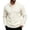 White, variant on Mens Pullover Sweaters Quarter Button Sweater Stand Collar Knit Pullovers Black M