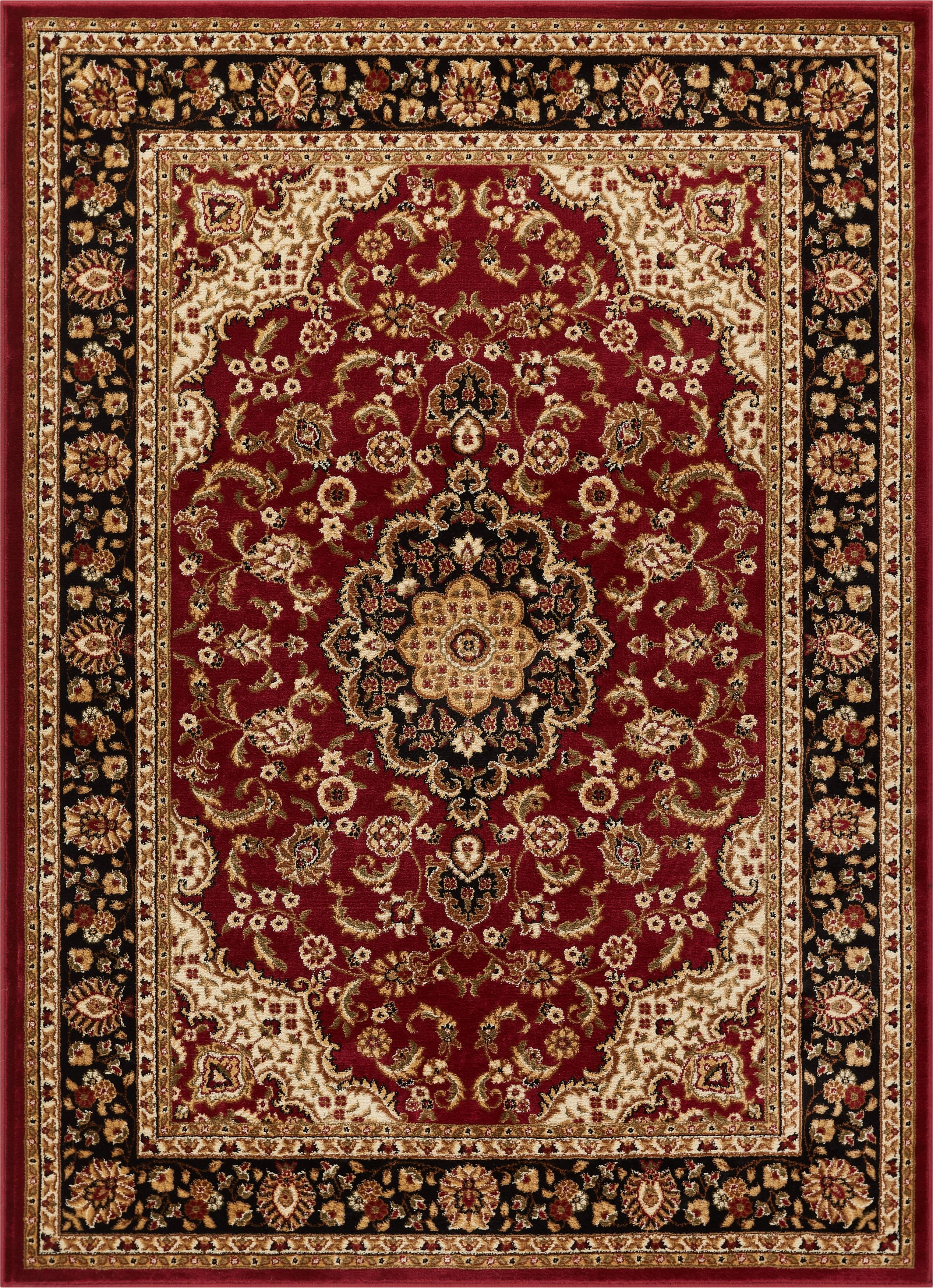 Well Woven Barclay Medallion Kashan Traditional Persian Red 6'7" x 9'6