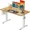 Light Vintage Brown, variant on CHITOOMA Height Adjustable Electric Standing Desk, 55 x 28 Inches Sit Stand up Desk, Large Memory Computer Home Office Desk with Two-Piece Desktop (Vintage Brown)