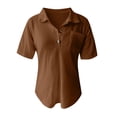 thumbnail image 5 of Lixiuxyad Slim Basic T Shirts Women's Knit Shirt Top,Brown L, 5 of 5