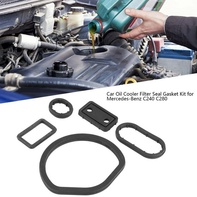1 JUNTA DE SELLO DE FILTRO DE ACEITE DE 1 SET/5 PCS, JUNTA DE SELLO DE GOMA, PARA C240 C280 C320 CLK430 E430 USO DE AUTOMÓVIL USO DEL AUTOMÓVIL