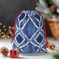 thumbnail image 6 of Super Soft Fabric Gift Bag Contraction Free Bag Mouth Pull Rope Design Red Ribbon Mouth For The Festival Indigo Moroccan Trellis Hand-Drawn Sketch_3 Medium, 6 of 8