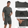 thumbnail image 5 of LANBAOSI Mens Pajama Set Summer Ribbed Knit Lounge Short Set 2-Piece Breathable Soft Sleepwear Set Size L, 5 of 8