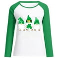 thumbnail image 4 of Black*Friday Womens Clothing Clearance under $5 GaThRRgYP Spring Tops for Women,Womens Dressy Tops Shirts,Women's Spring Patchwork St.Patrick's Day Printed Long Sleeves Round Neck Tee Tops, 4 of 6