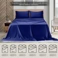 thumbnail image 6 of MALLONI HOME Full Size Sheet Set - Cotton Rich Bedding Sets Full, 4 Piece Deep Pocket Full Bed Sheets - Ultra Soft, Wrinkle Resistant, Quick Dry, Easy Care Full Sheets - Navy Blue, 6 of 6