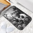 thumbnail image 6 of 1pc Skull among Leaves Absorbent Non-Slip Bathroom Thickened Flannel Rug Decor,Soft,Quick Drying,Suitable For Indoor/outdoor Use,Bathrooms,Bedrooms,Kitchens,Terrace,Laundry Rooms,16"x24", 6 of 9