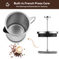 thumbnail image 3 of Coffee Maker,1l With Handle French Press Stainless Steel Maker Coffee Pot Picnic Huiop Kettles Fapao Silver, 3 of 6