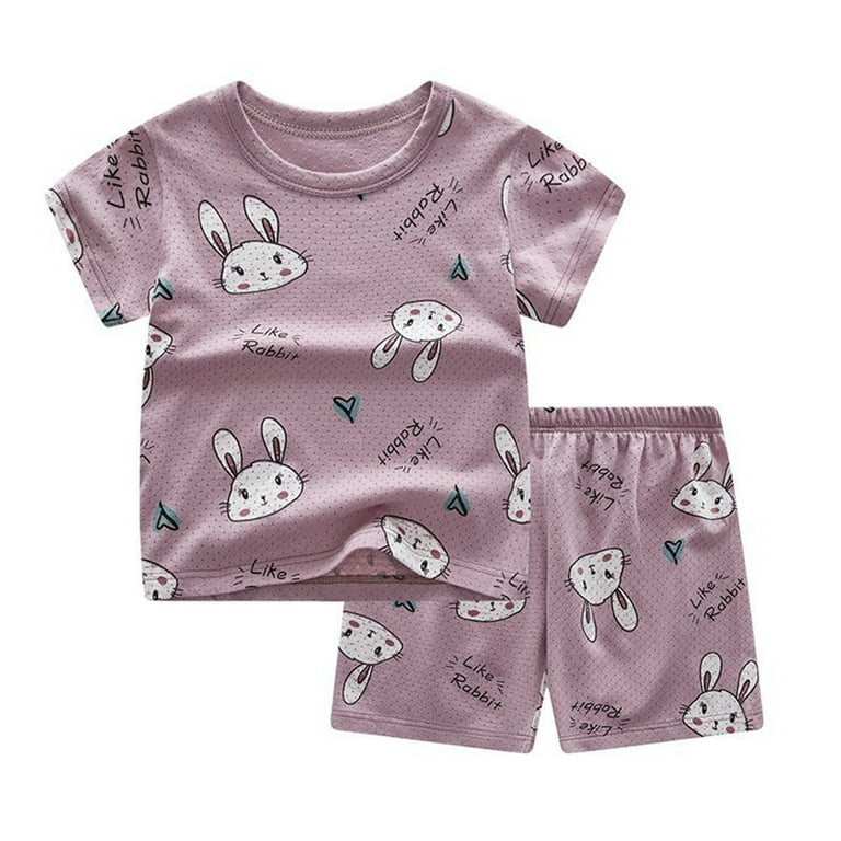 HAWEE Summer Pajamas for Boys Girls Cute Jammies Set Cotton Toddler Pjs 2 Piece Baby Clothes Sets Kids Sleepwear