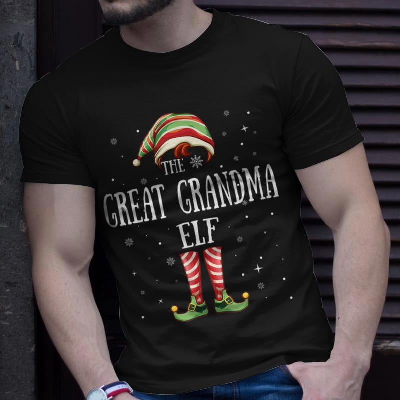 Great Grandma Elf Matching Family Group Christmas Party Paja Men Women Tshirt Graphic Prin
