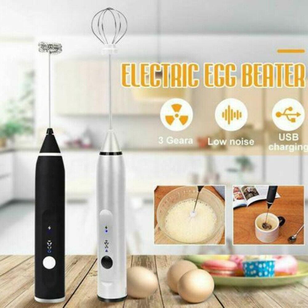 Cappuccino WIWONEY Rechargeable Milk Frother with Dual Speed Whisk and Micro USB Cable; Electric Milk Whisk for Latte Egg Cappuccino WIWONEY Rechargeable Milk Frother with Dual Speed Whisk and Micro USB Cable; Electric Milk Whisk for Latte Egg