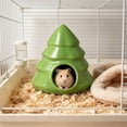 thumbnail image 6 of Qocolcyl Green Ceramic Christmas Tree Hamster House, Pinaster Shaped Small Pet Hideout Bed, Breathable Cooling Habitat For Hamsters, Gerbils And Small Rodents, 6 of 7
