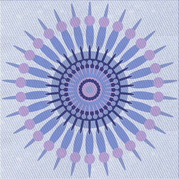 Ahgly Company Indoor Square Patterned Heavenly Blue Area Rugs, 4' Square