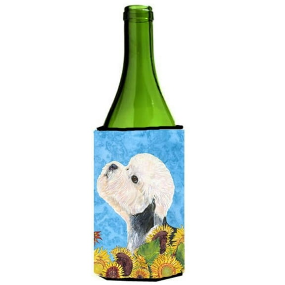 Dandie Dinmont Terrier In Summer Flowers Wine bottle sleeve Hugger - 24 oz.