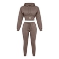 thumbnail image 7 of Matching Set for Women Slim Long Sleeve Hoodie Skinny Leggings Fall Tracksuits for Workout Travel Hiking Brown M, 7 of 7